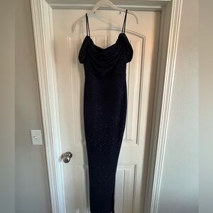 Elegant Navy Blue Evening Dress